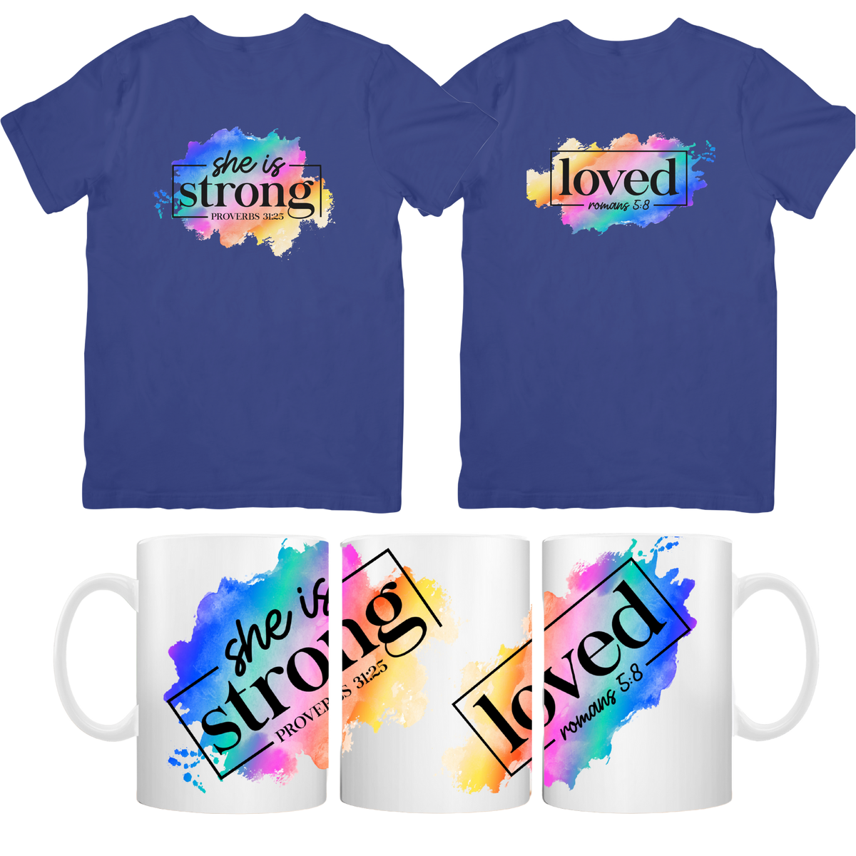 She is Strong/Loved Shirts and Mug Bundle